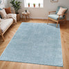CLAIRE Shaggy Solid Color Plush Pile Denim Rug Blue