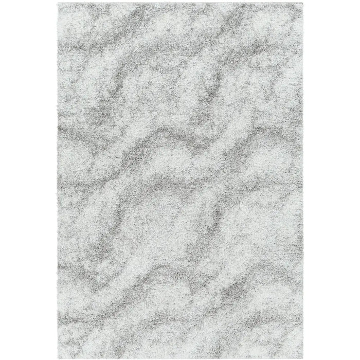 MARINA Shaggy Solid Color Plush Pile Grey Rug Grey