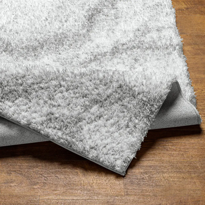 MARINA Shaggy Solid Color Plush Pile Grey Rug Grey