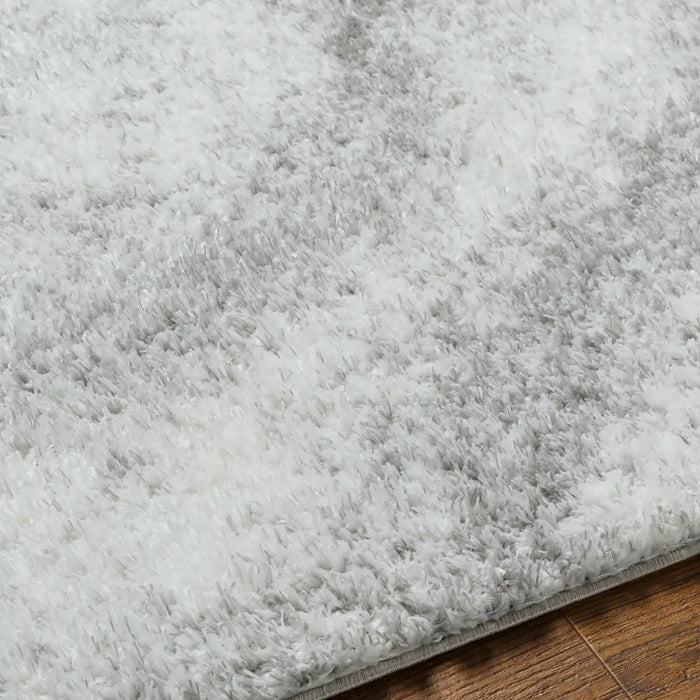 MARINA Shaggy Solid Color Plush Pile Grey Rug Grey