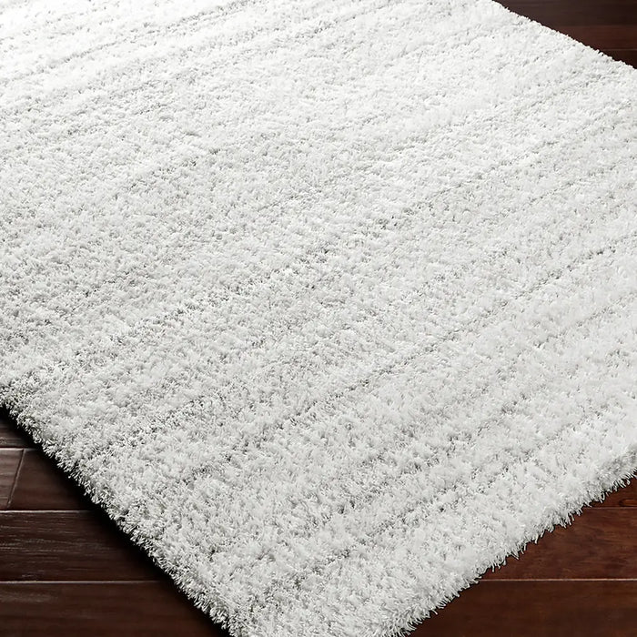 ADLEY Shaggy Modern Plush Pile Light Grey Rug