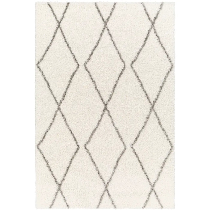 Juno Shaggy Modern Plush Pile Ivory Rug