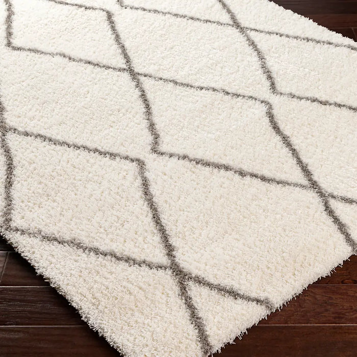Juno Shaggy Modern Plush Pile Ivory Rug