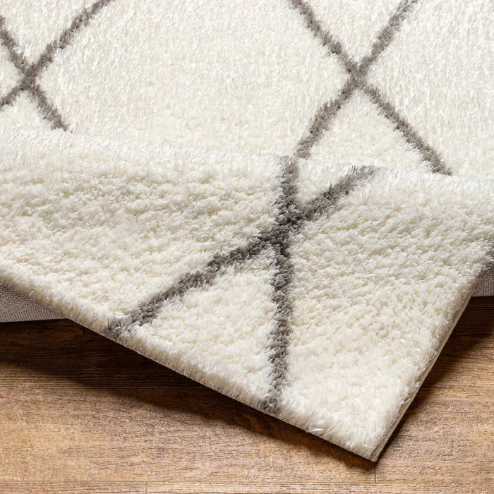 Juno Shaggy Modern Plush Pile Ivory Rug