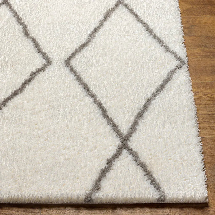 Juno Shaggy Modern Plush Pile Ivory Rug