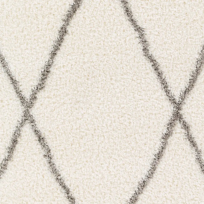 Juno Shaggy Modern Plush Pile Ivory Rug
