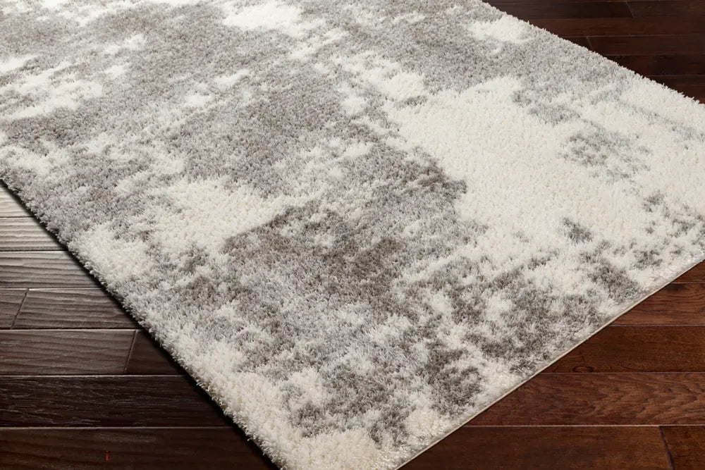 SAYUNTKA Shaggy Modern Plush Pile Ivory Rug