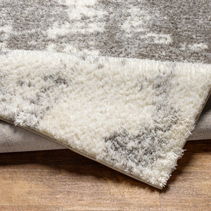 SAYUNTKA Shaggy Modern Plush Pile Ivory Rug