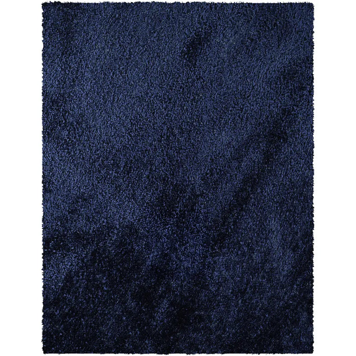 CLAIRE Shaggy Solid Color Plush Pile Cobalt Rug Blue