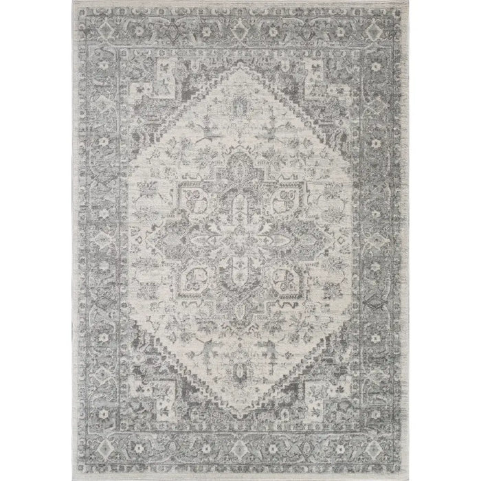 FARAH Vintage Traditional Oriental Boho Grey/White Rug