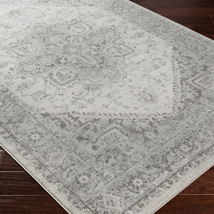 FARAH Vintage Traditional Oriental Boho Grey/White Rug