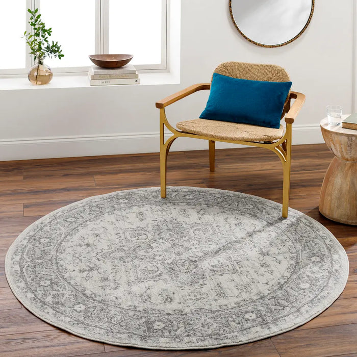 FARAH Vintage Traditional Oriental Boho Grey/White Rug