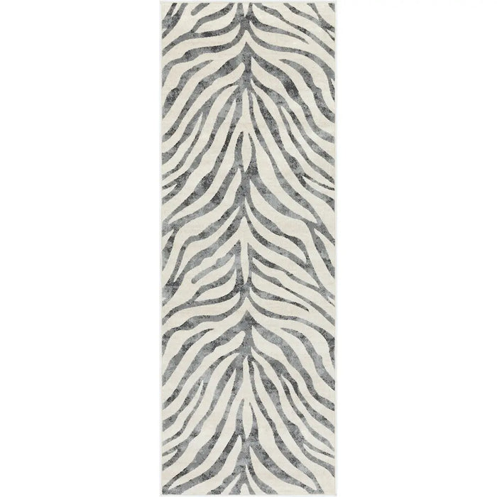 CYBELE Scandi Boho Zebra Charcoal Rug