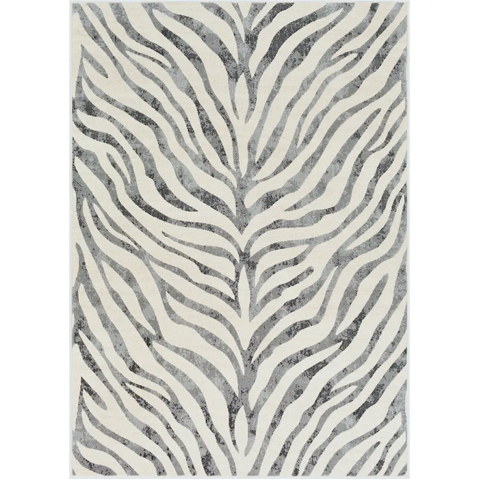 CYBELE Scandi Boho Zebra Charcoal Rug