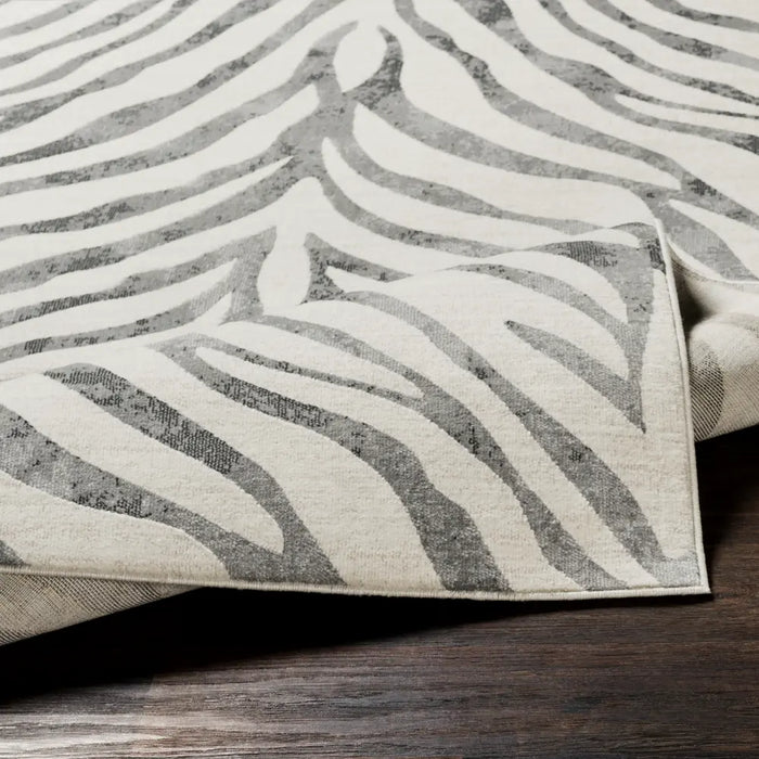 CYBELE Scandi Boho Zebra Charcoal Rug