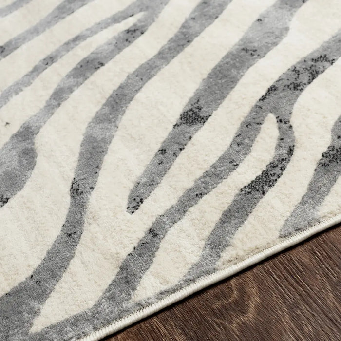 CYBELE Scandi Boho Zebra Charcoal Rug
