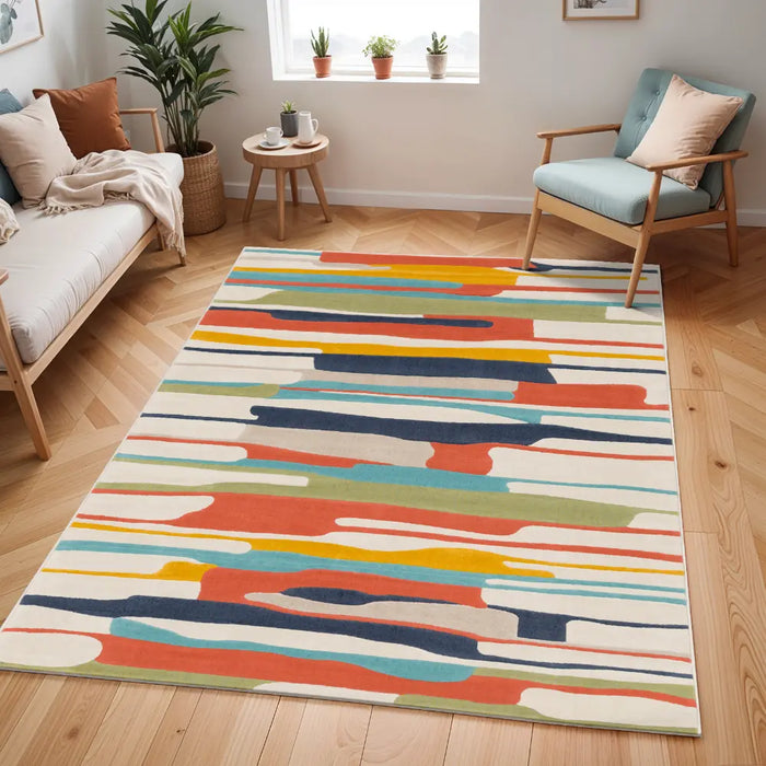 Cyrel Rug ANAIS Scandi Modern Coral Rug Multicoloured Rug — RugsDirect Online