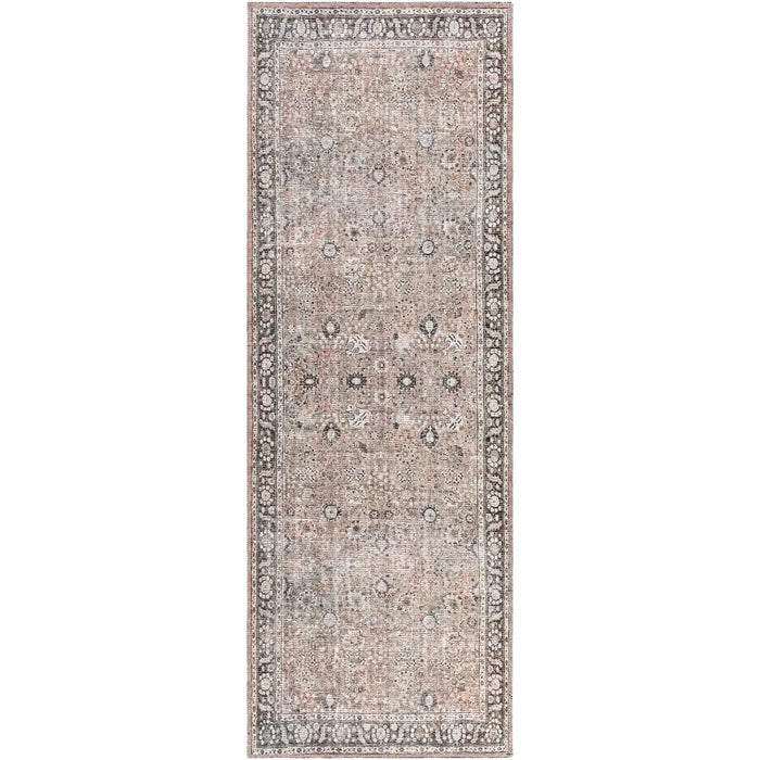 PEYTON Machine Washable Traditionnal Boho Brown Rug