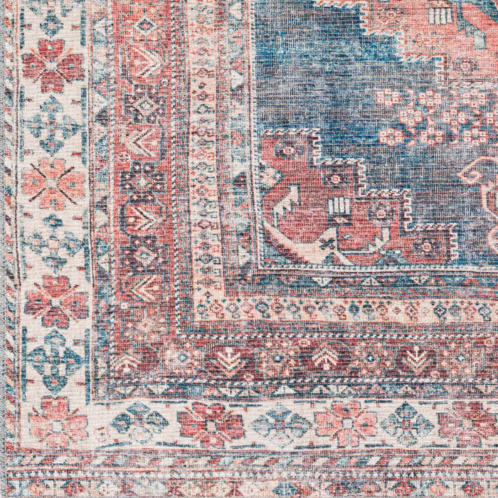 ATHENA Machine Washable Traditionnal Boho Coral Rug