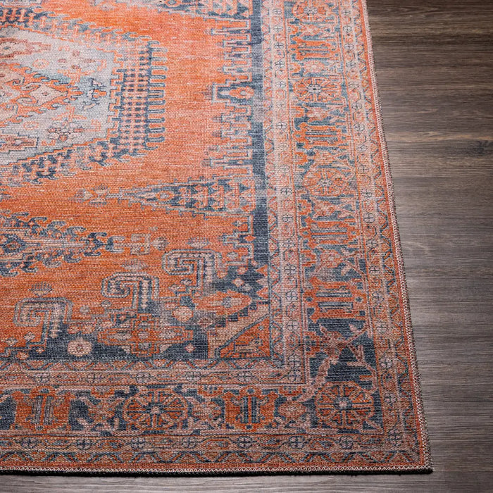 BLAIRE Machine Washable Traditionnal Boho Burnt Orange Rug