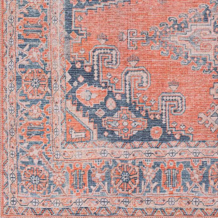 BLAIRE Machine Washable Traditionnal Boho Burnt Orange Rug