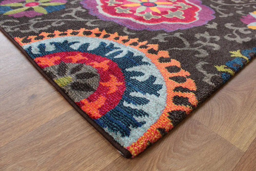 Asiatic colores modern rugs colores modern 02 Black, Multicoloured, Pink Living Room  Rug.