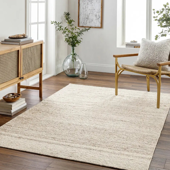Derby Hand Tufted Ivory Beige Taupe Wool Cottage Living Dining Bedroom DRB2300 Rug