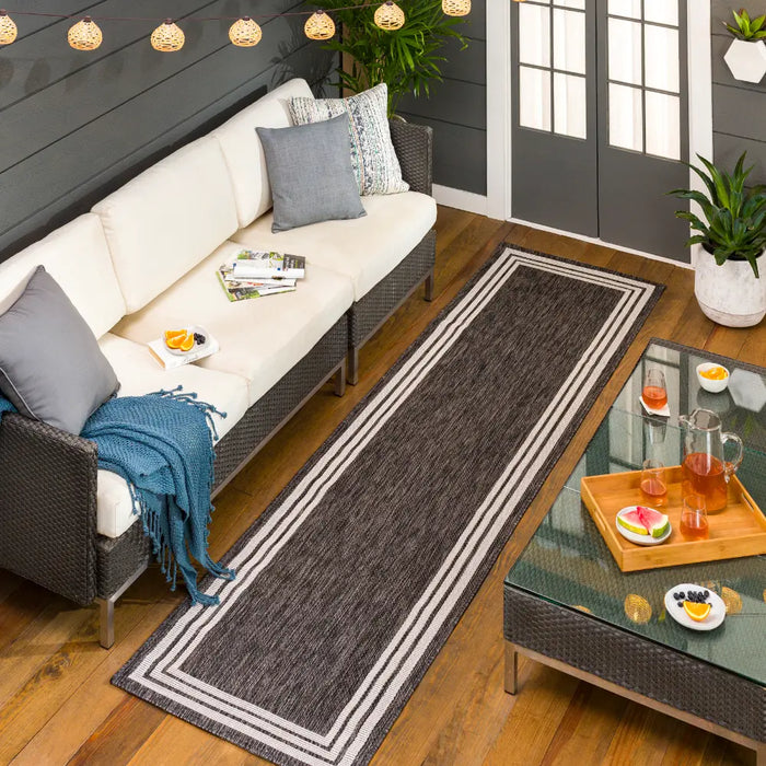 AKRITI In- & Outdoor Traditional Boho Dark Grey Rug