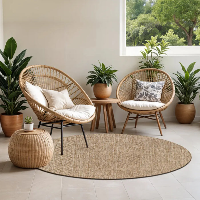 SWETA In- & Outdoor Global Brown Rug