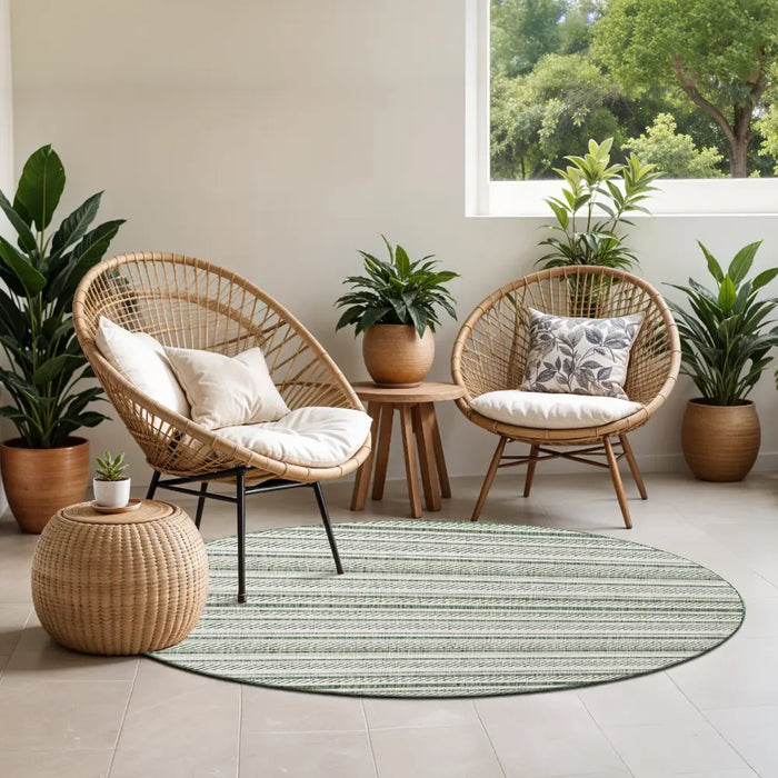 KAVITA In- & Outdoor Global Moss Green Rug
