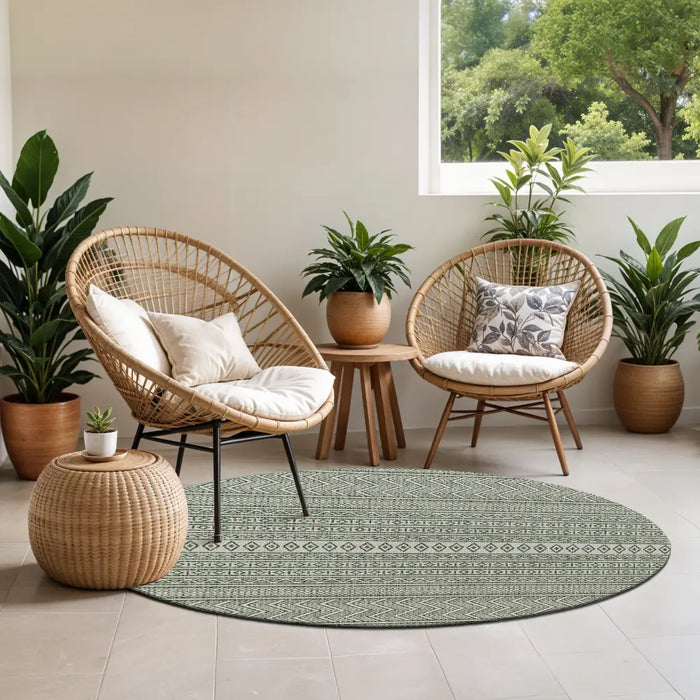 MIMI In- & Outdoor Global Olive Green/Beige Rug