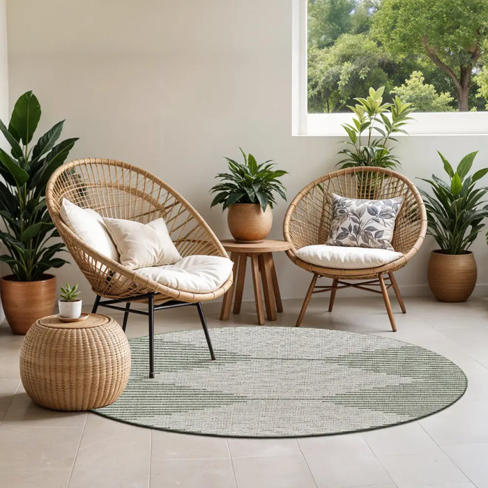 DOLLY In- & Outdoor Global Moss/Grey Rug