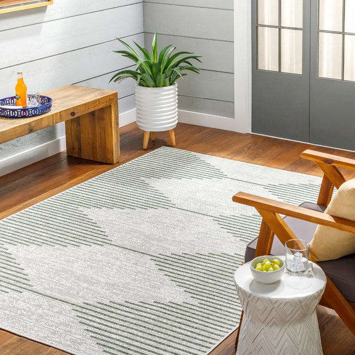 DOLLY In- & Outdoor Global Moss/Grey Rug