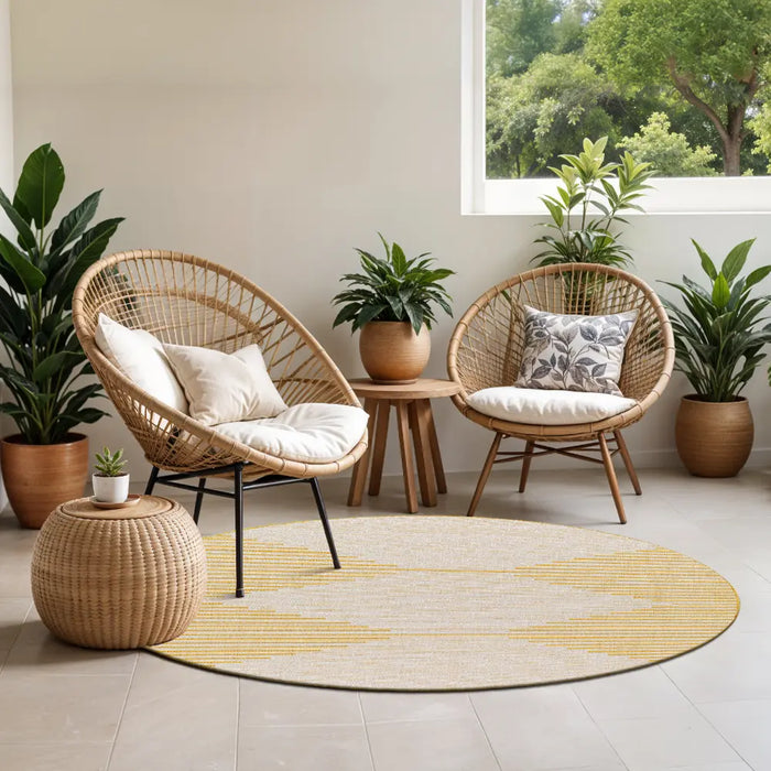 DOLLY In- & Outdoor Global Saffron/Grey Rug