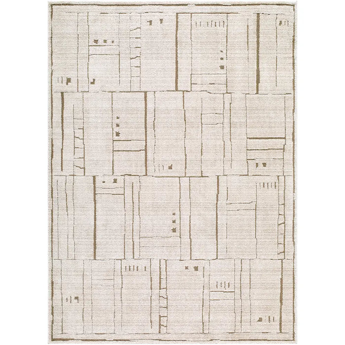 Elle Decor Alma Modern Ivory Taupe Graphic Living Dining Bedroom Rug EDAL2300