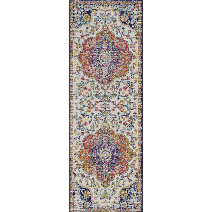 JULIA Vintage Traditional Oriental Boho Pink/Saffron Rug
