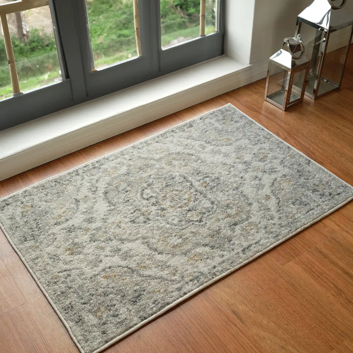 JULIA Vintage Traditional Oriental Boho Medium Grey Rug Grey Rug ...