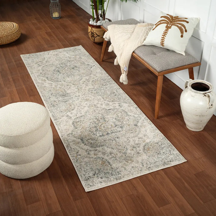 JULIA Vintage Traditional Oriental Boho Medium Grey Rug