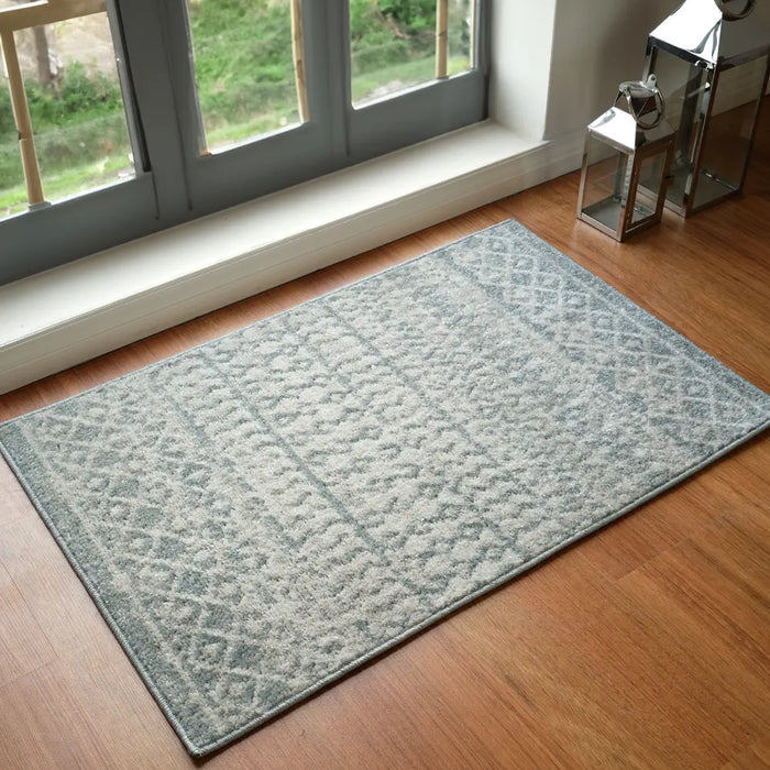 MILA Scandi Modern Boho Light Beige/Grey Rug