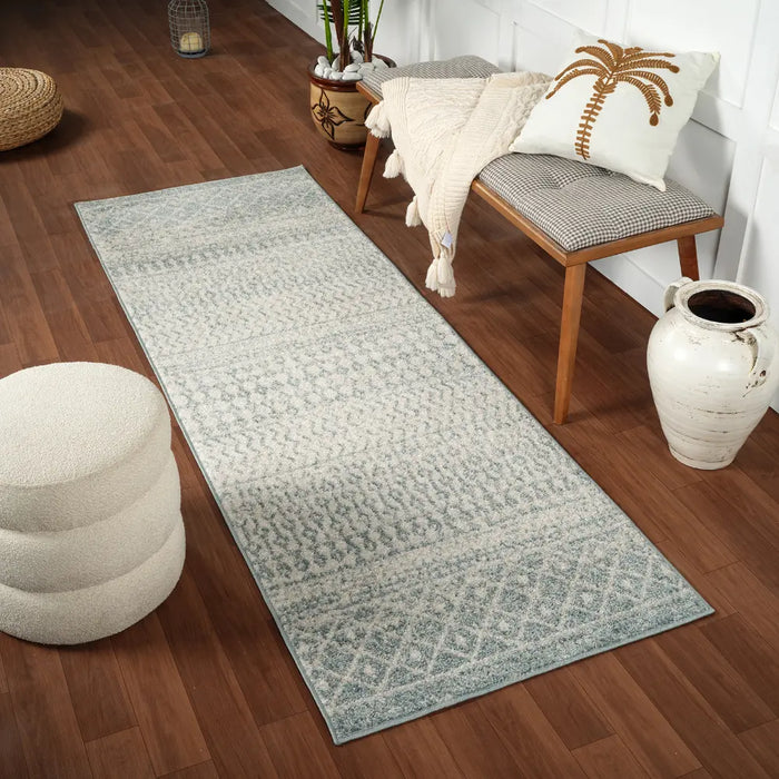 MILA Scandi Modern Boho Light Beige/Grey Rug