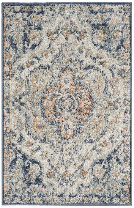 JULIA Vintage Traditional Oriental Boho Dark Blue Rug