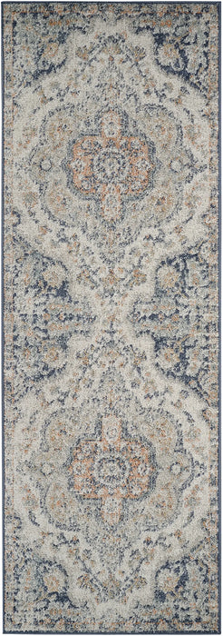 JULIA Vintage Traditional Oriental Boho Dark Blue Rug