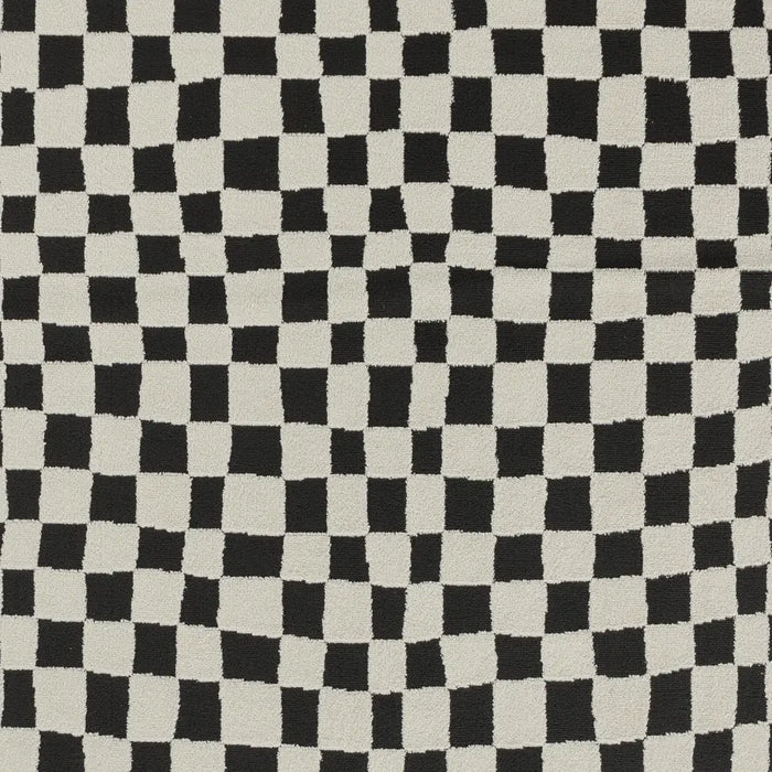 IRINA Scandi Modern High Pile Black/Ivory Checkered Rug