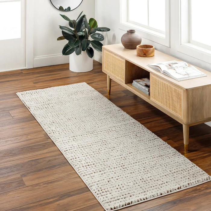 AMANDINE Scandi Modern High Pile Ivory/Brown Rug