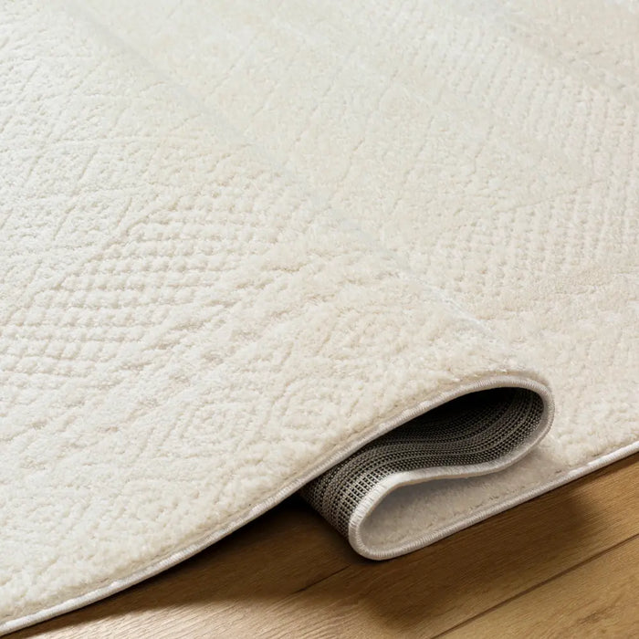 AMBRE Scandi Modern High Pile Ivory/Off-White Rug