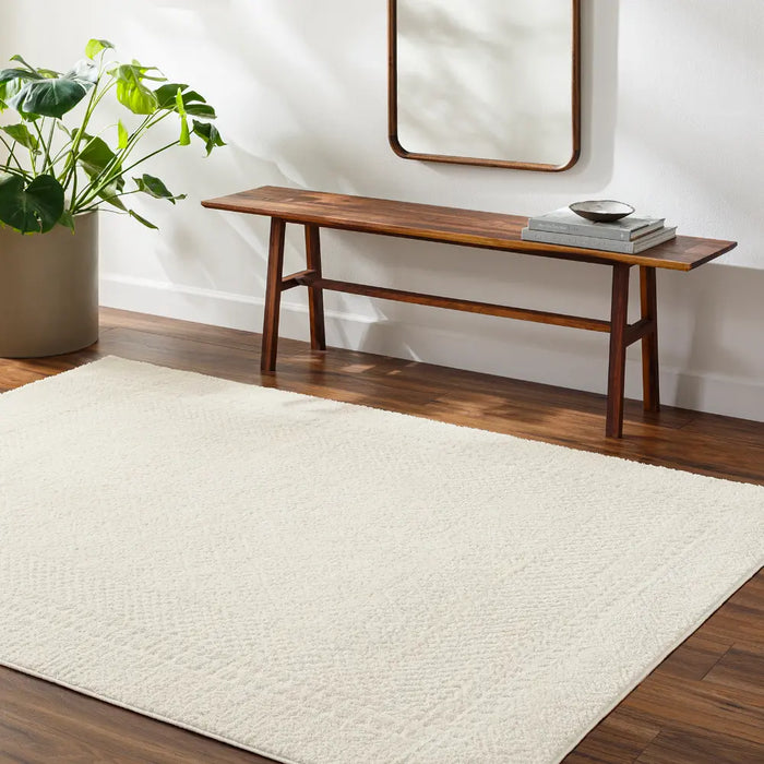 AMBRE Scandi Modern High Pile Ivory/Off-White Rug