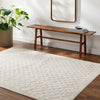 EKTA Scandi Modern High Pile Ivory/Off-White Checkered Rug