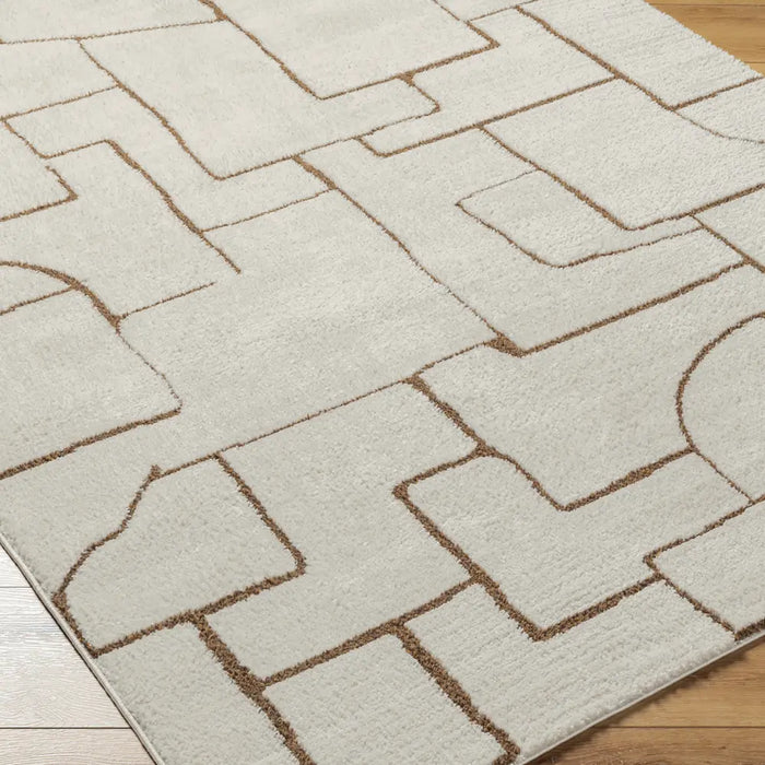 ALMA Scandi Modern High Pile Ivory/Brown Rug