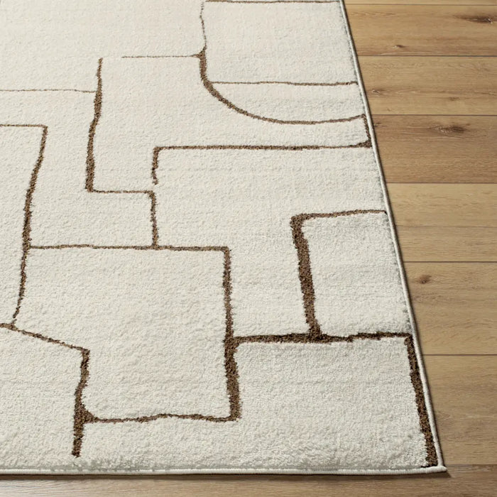 ALMA Scandi Modern High Pile Ivory/Brown Rug