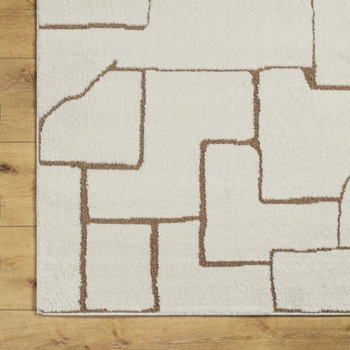 ALMA Scandi Modern High Pile Ivory/Brown Rug